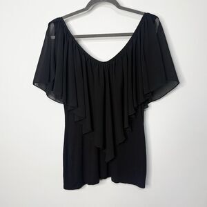 VENUS Black Layered Blouse Size Large